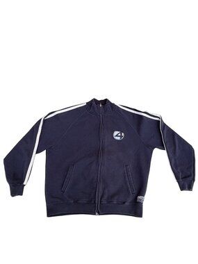 Vintage Roots Athletics Navy Full-Zip Sweatshirt With Crew 4 2004 Logo Size Medi